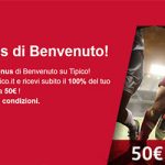 Bookmaker Tipico.it: bonus scommesse 100% sul primo deposito fino a 100€
