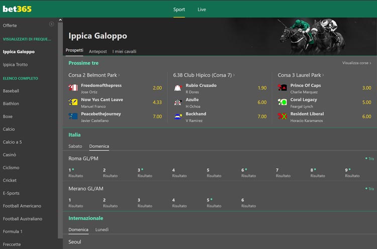 Bet365 Ippica Quote